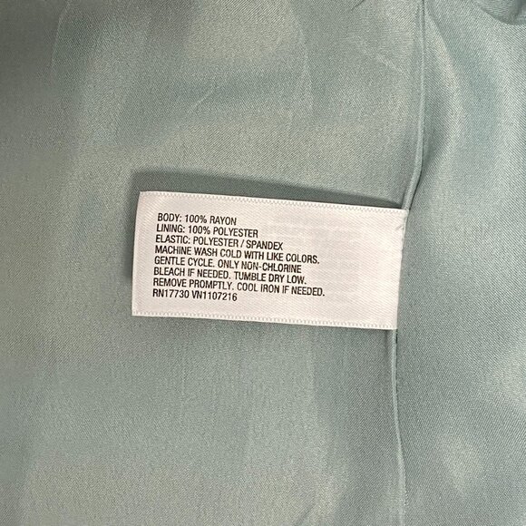 Isabel Maternity Long Sleeve Shirred Bodice Sheer Lined Maternity Shirt Mint NWT - Picture 10 of 11